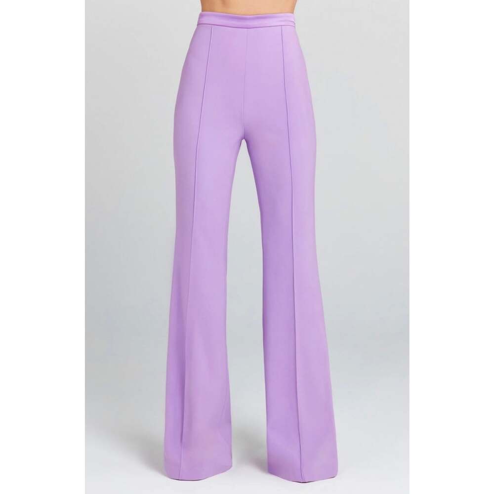 NWT Nadine Merabi Charlotte Lilac Trousers Size 4 High Rise Flare Pants